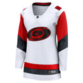 Front: White jersey, red/heather black striping, Tonal Primary logo crest, v-neck, slimmer cut