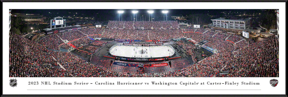 standard-sized frame of panoramic view of Carter-Finley Stadium during the 2023 NHL Stadium Series