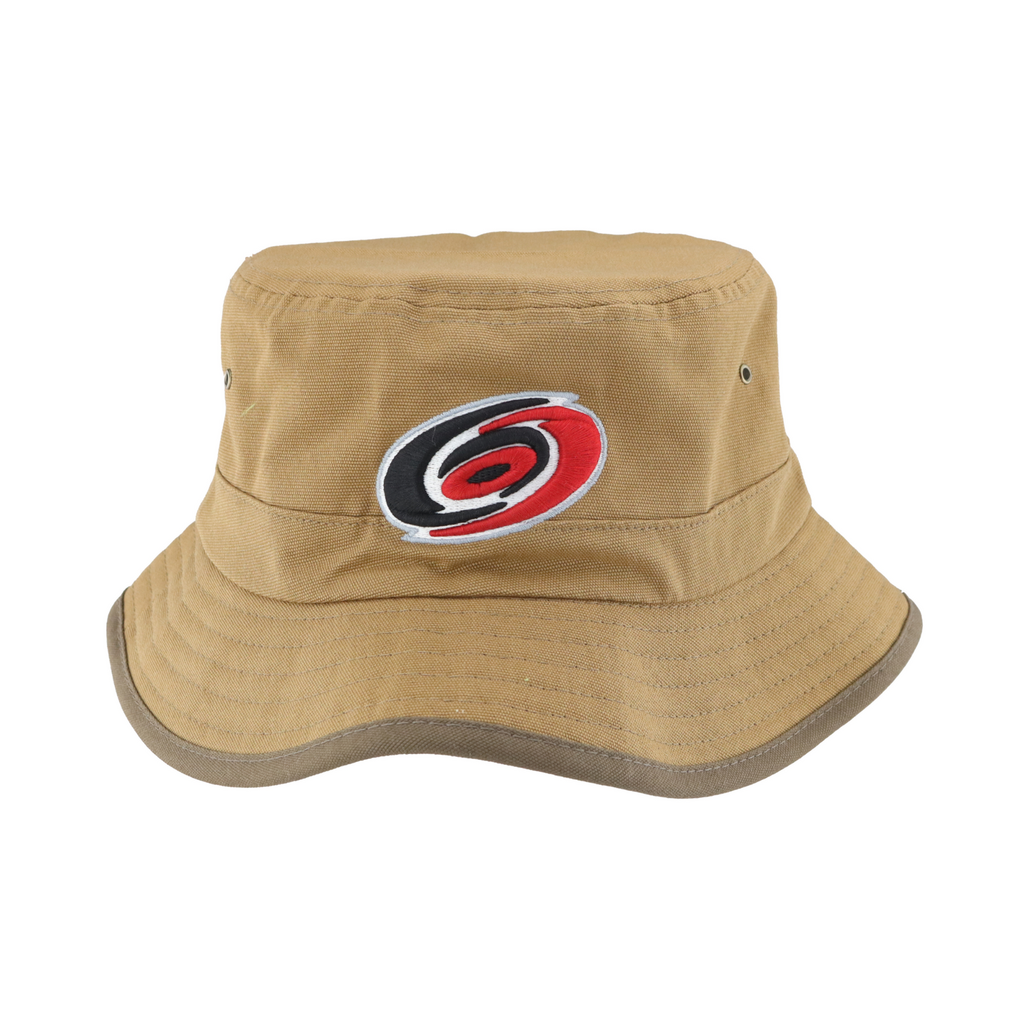 Front: Tan bucket hat with Hurricanes primary logo on front