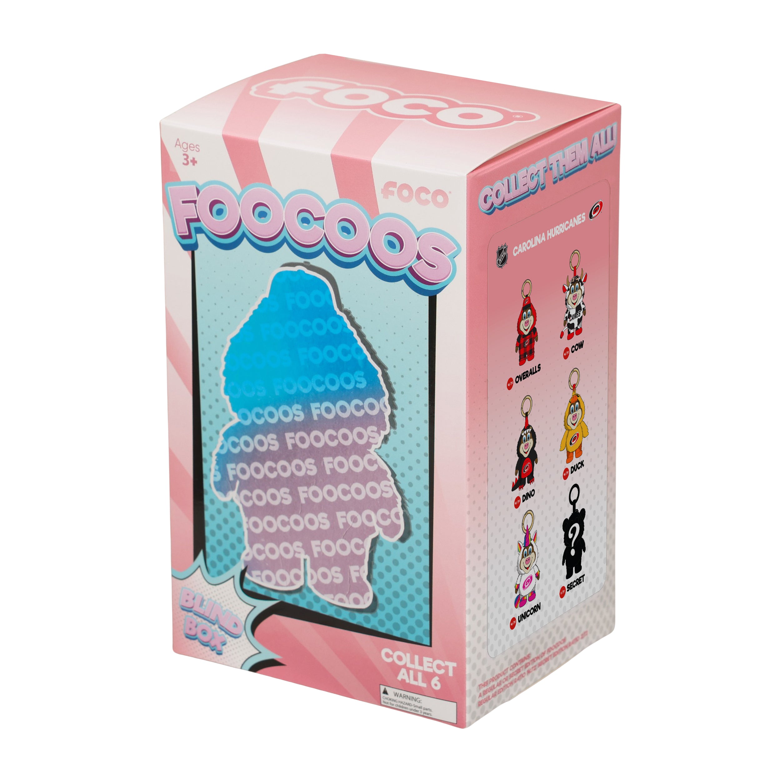 SIde view of the box featuring the potential collectibles you may get