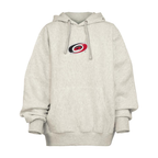 Cream hoodie with strings, Primary logo on chest