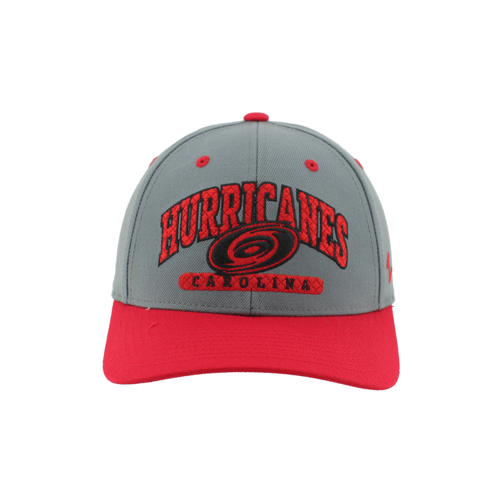Front: "HURRICANES" arched, Tonal Primary logo beneath, & "CAROLINA" in oval, all in red/black