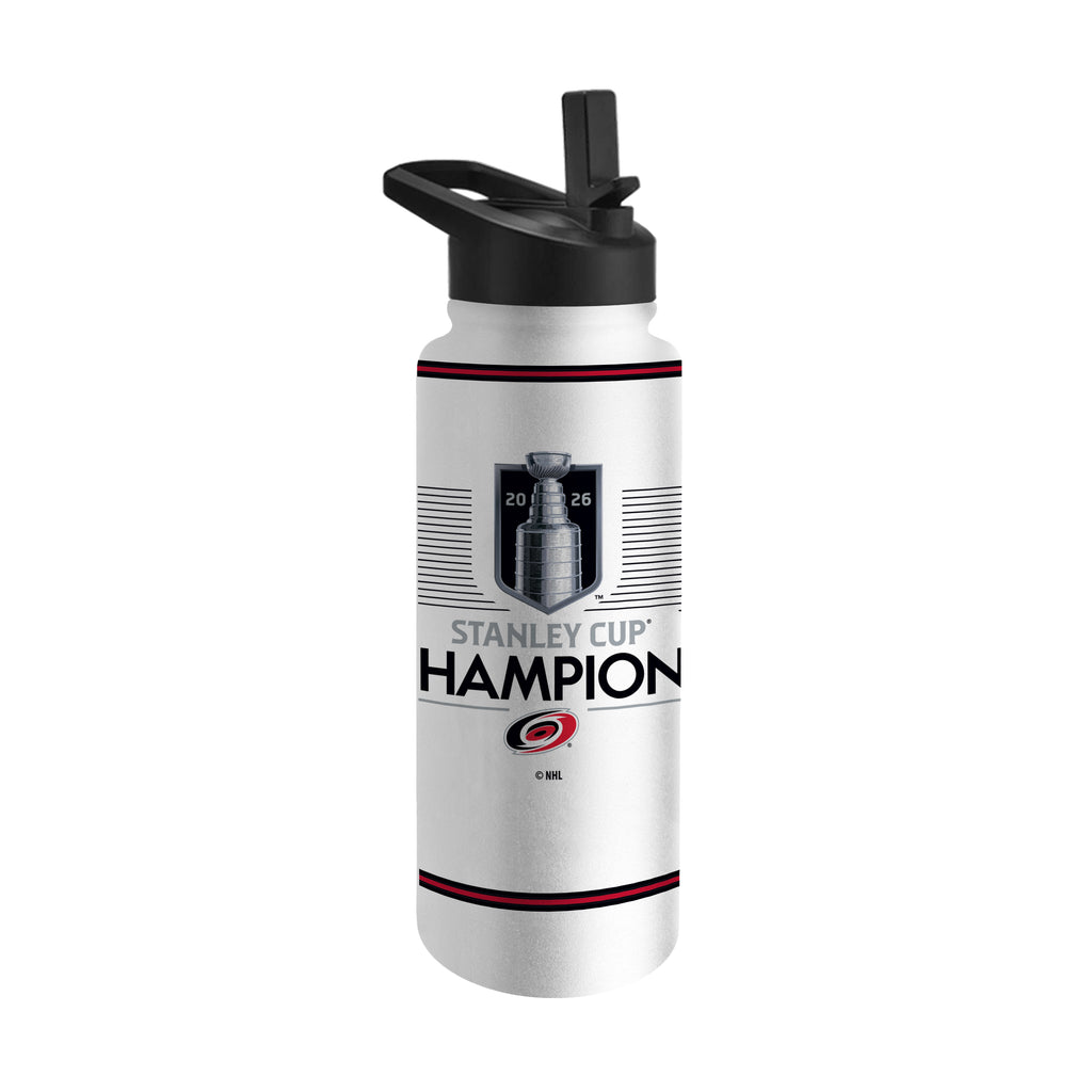 Water bottle with black top, 2026 Stanley Cup Champions logo