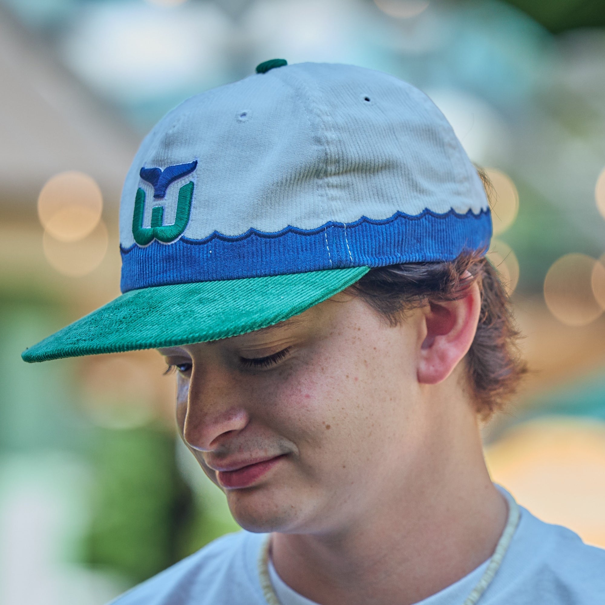 The hat being worn by a model
