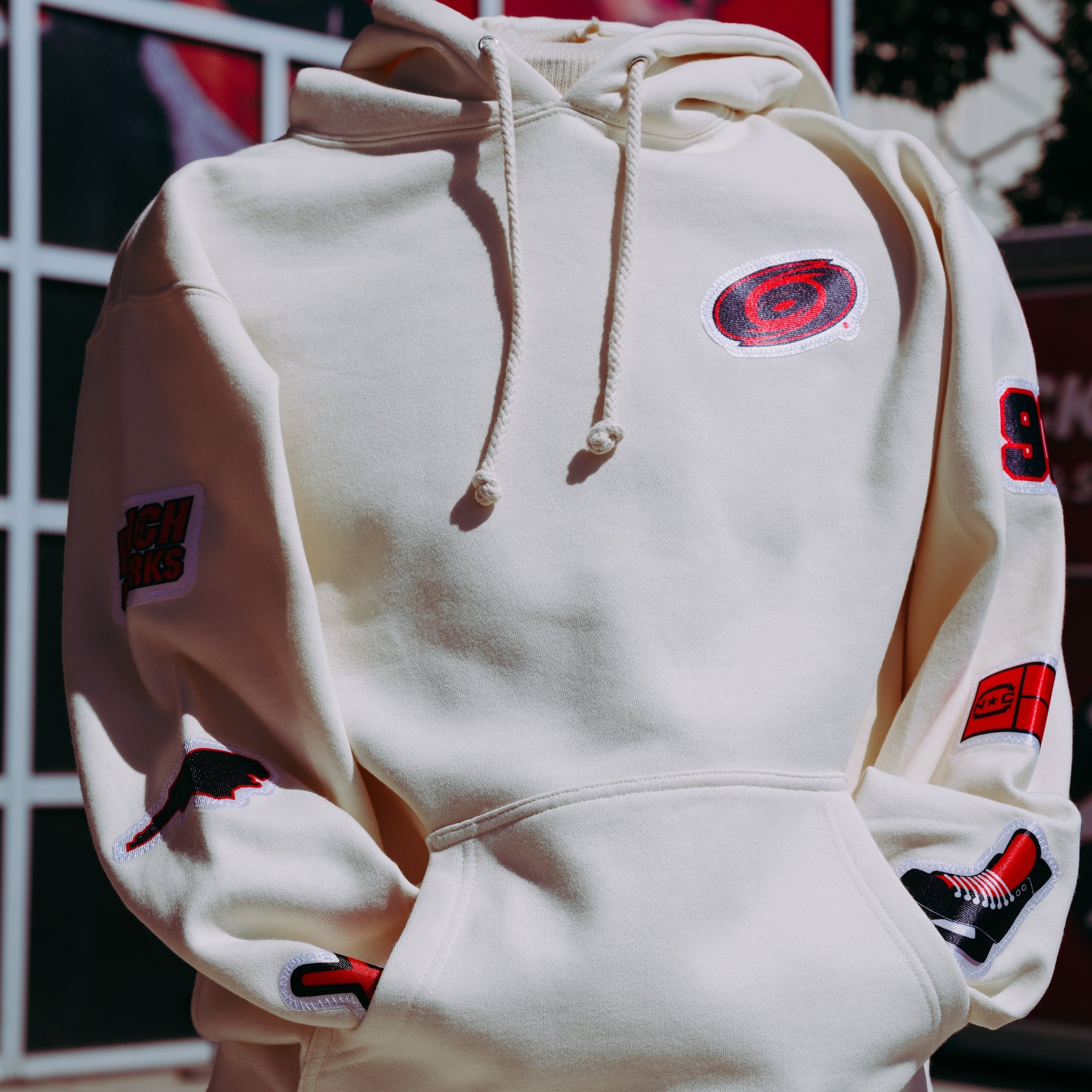 BroDenim Cream Patch Hood