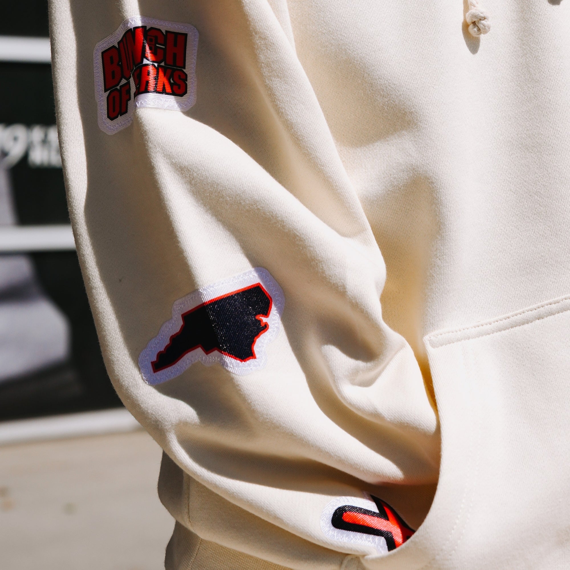 BroDenim Cream Patch Hood