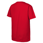 Back: Red tee, no design on back