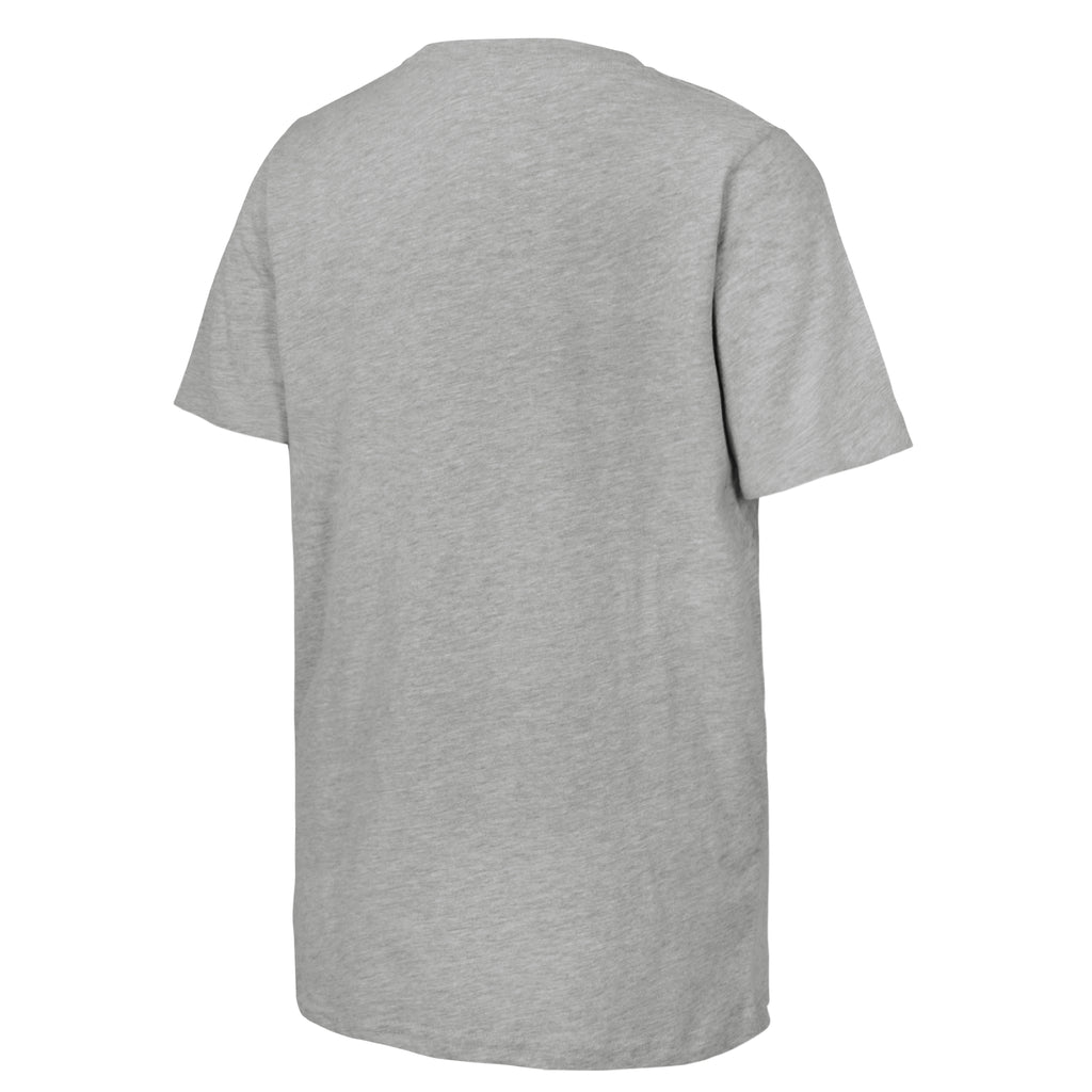Back: Grey tee, no design on back