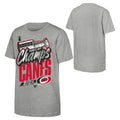 Front/Back: Grey tee, Stanley Cup Champs artowrk on the front