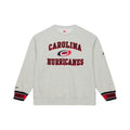 Front: Gray crewneck, "CAROLINA HURRICANES" on front in red/black with Primary logo