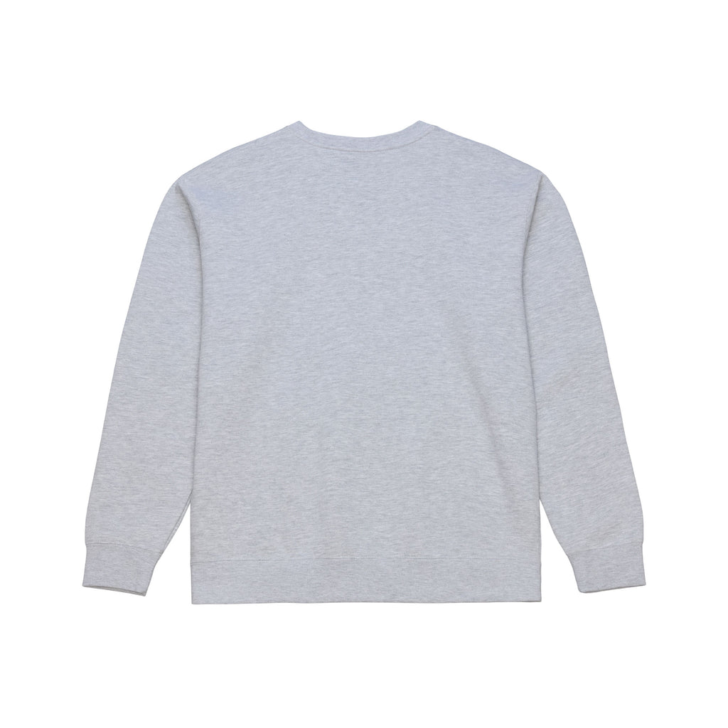 Back: Grey sweater, no design on back