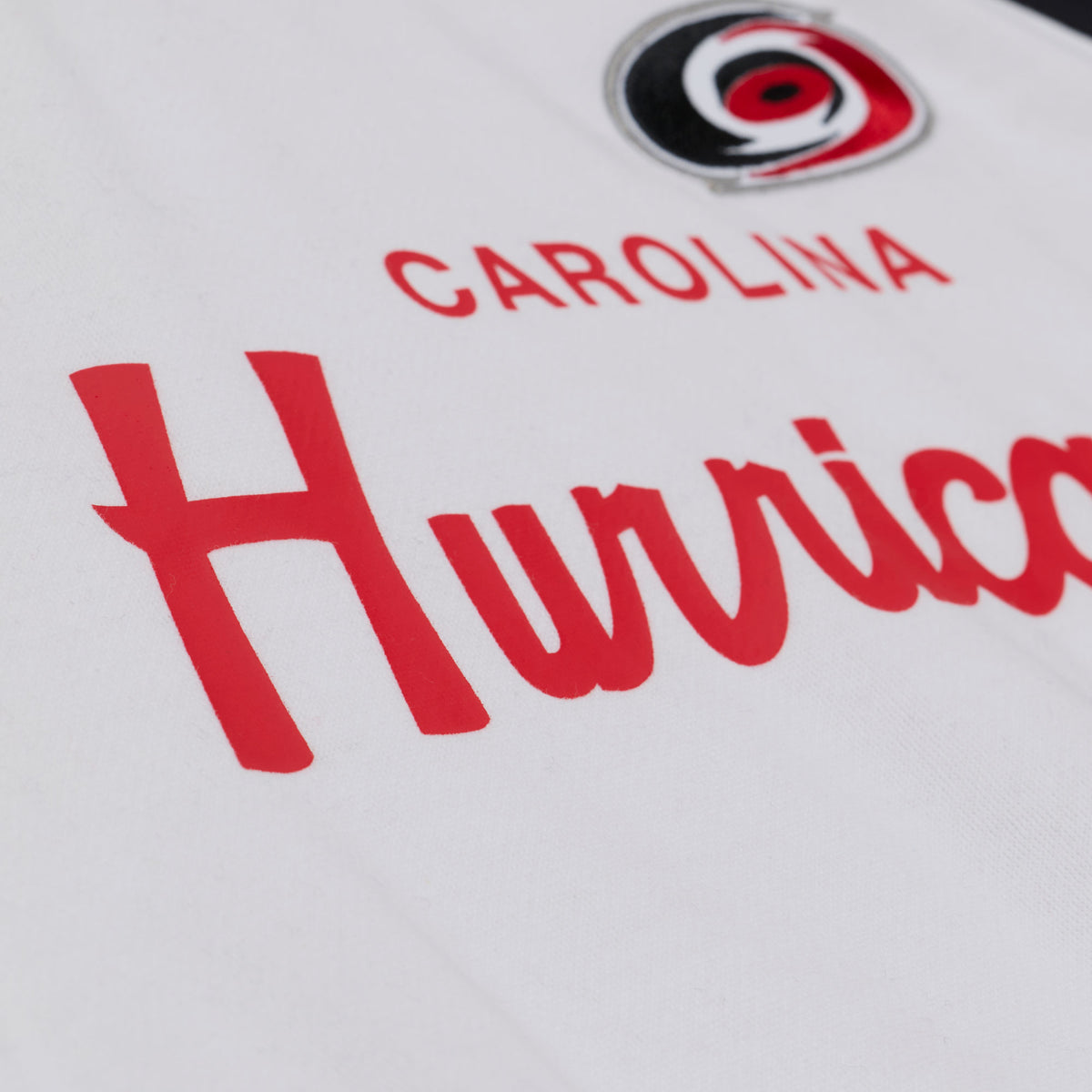 Close up of the wording on the front of the crew