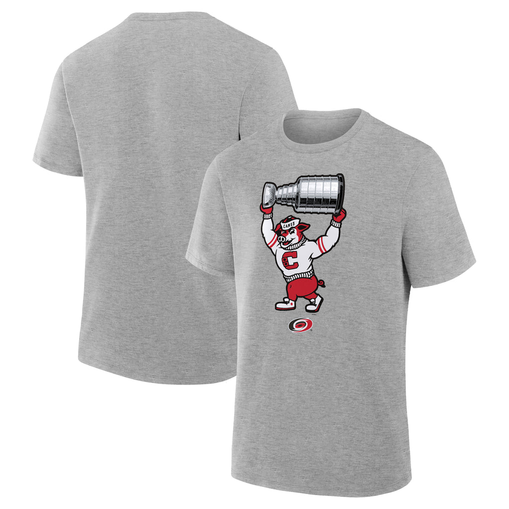 Front/Back: Grey tee, Struttin' Stormy hoisting the Stanley Cup on front