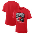 Front/Back: Red tee with 20th Anniversary of 1st Stanley Cup artwork, puck that says "Feels like '06"