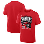Front/Back: Red tee with 20th Anniversary of 1st Stanley Cup artwork, puck that says "Feels like '06"