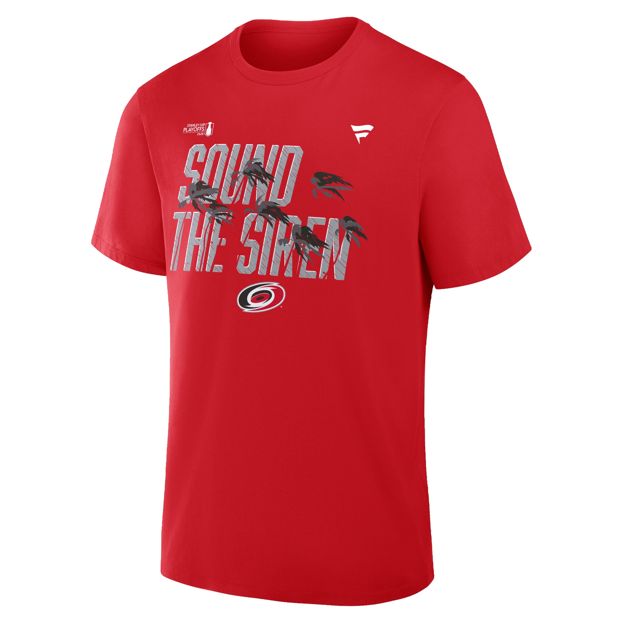 Front: "SOUND THE SIREN" with palm trees in gray, Primary logo below wording