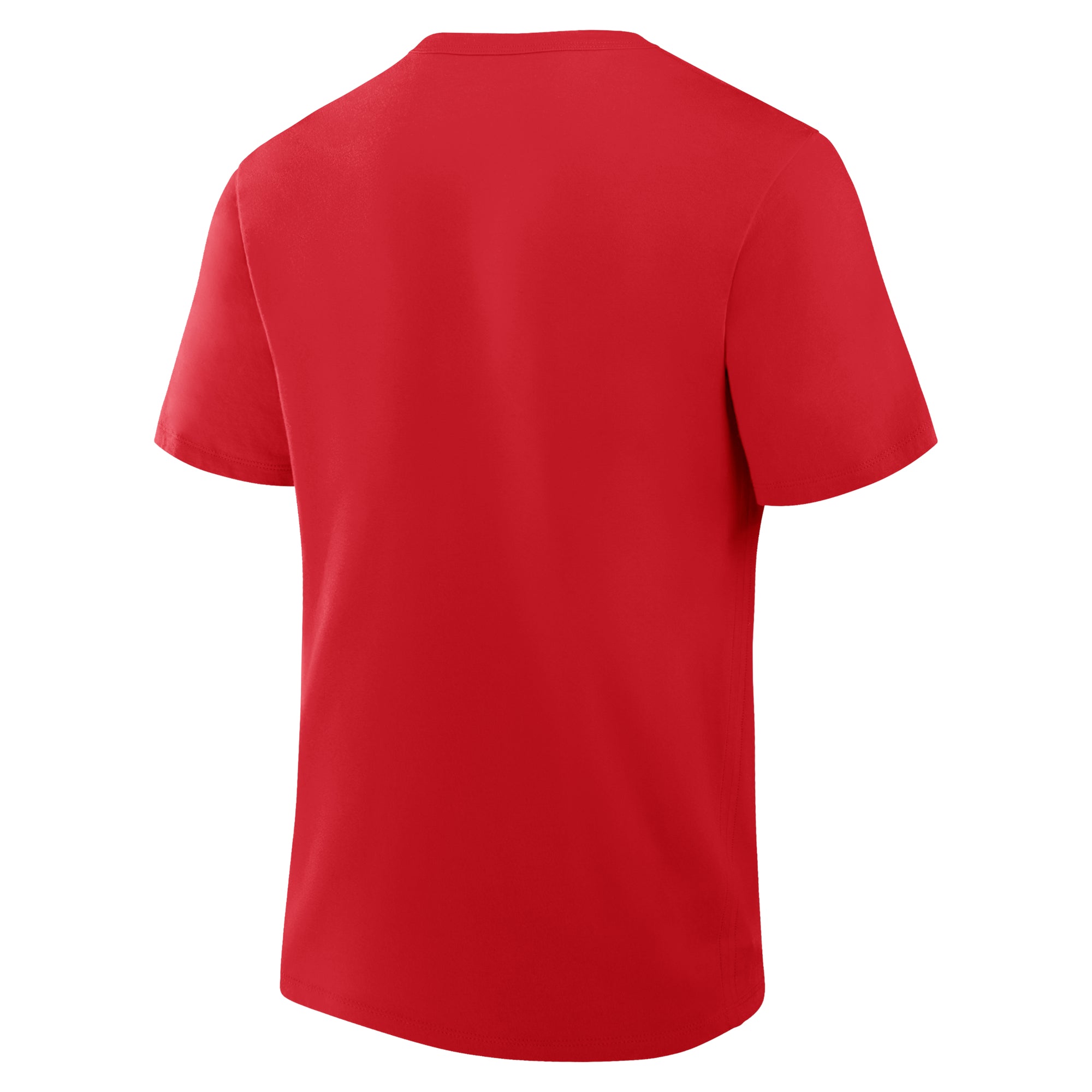 Back: Red tee, no design on back