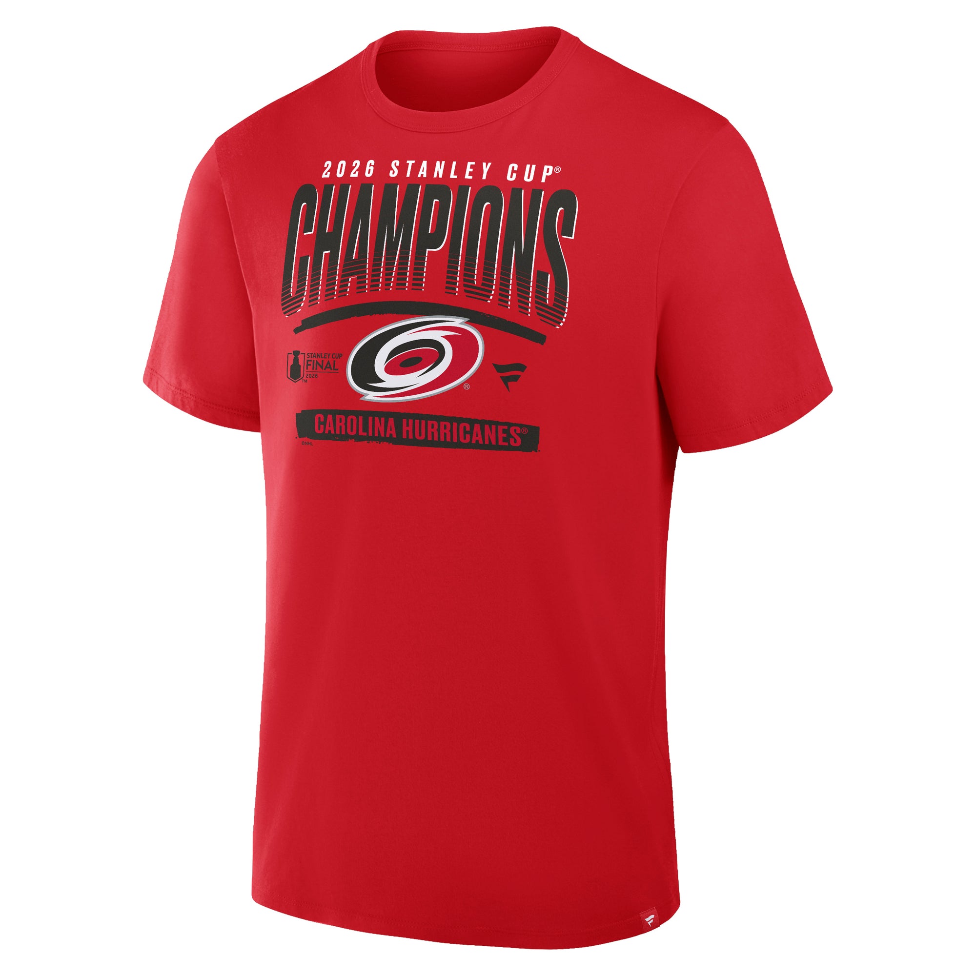 Front" 2026 Stanley Cup Champions Carolina Hurricanes" in black/white with Primary logo