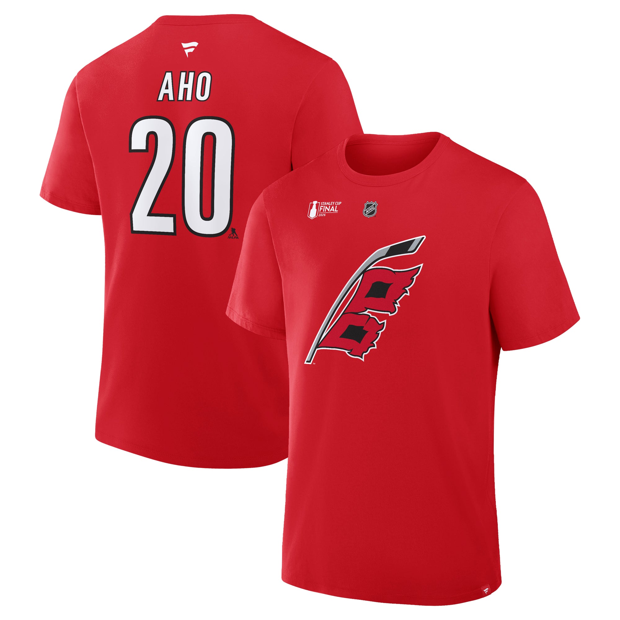 Front/Back: Red tee, Flags logo on front, "AHO 20" on back in white/black