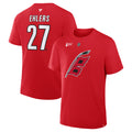 Front/Back: Red tee, Flags logo on front, "EHLERS 27" on back in white/black