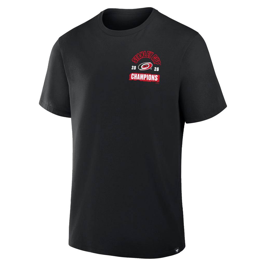 Front: "2026 Stanley Cup Champions" in red/white with Primary logo in middle of wording on left chest