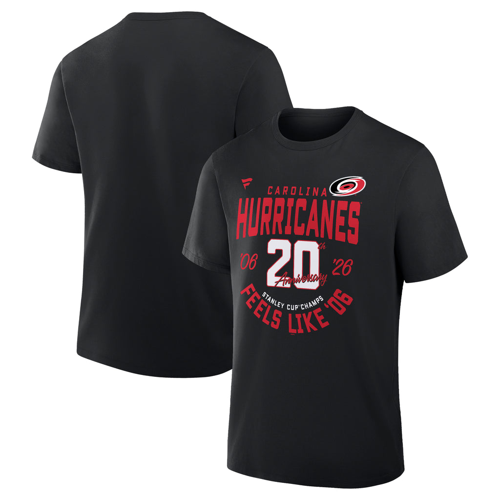 Front/Back: Black tee with red/white artwork of 20th Anniversary of Stanley Cup on front