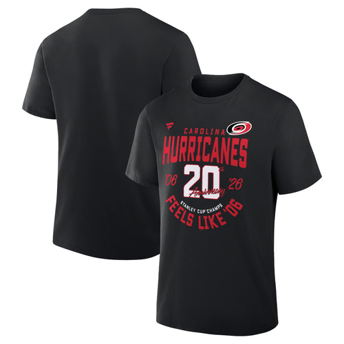 Front/Back: Black tee with red/white artwork of 20th Anniversary of Stanley Cup on front