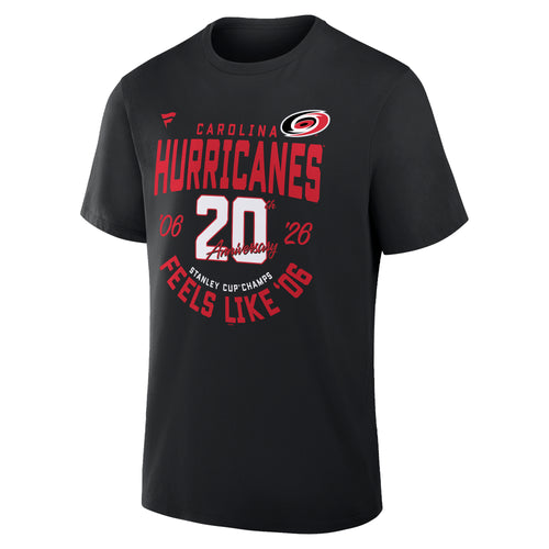 Front: "Carolina Hurricanes Feels like '06" in red with large '20' in middle