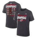 Front/Back: Gray tee, Stanley Cup Champions artwork on front, each playoff series score on back