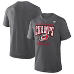 Front/Back: Grey tee, "EASTERN CONFERENCE" in red, "CHAMPS" arched in white with Primary logo