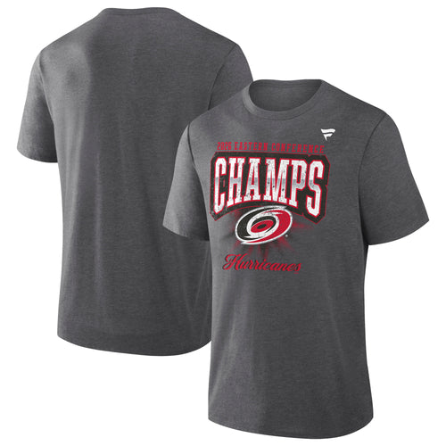 Front/Back: Grey tee, "EASTERN CONFERENCE" in red, "CHAMPS" arched in white with Primary logo