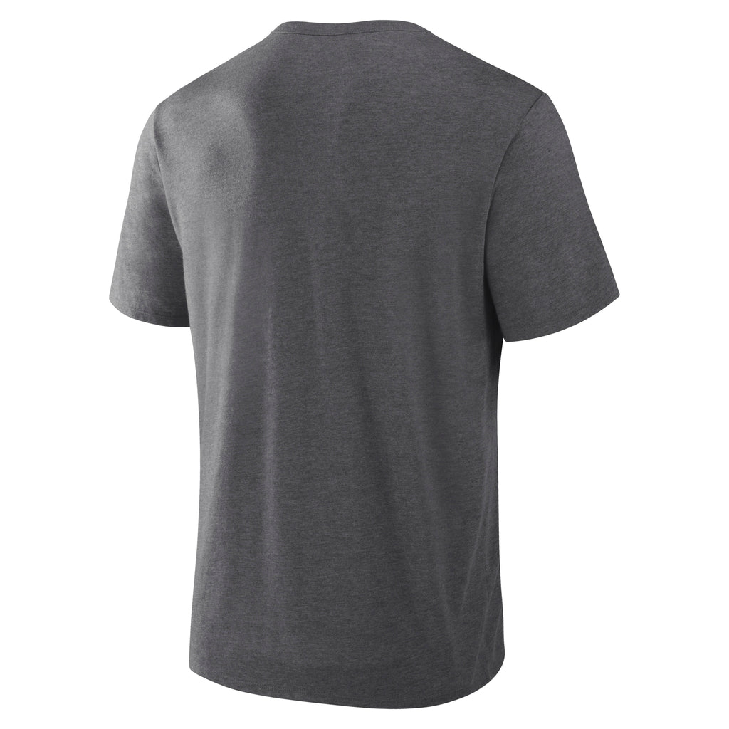 Back: Grey tee, no design on back