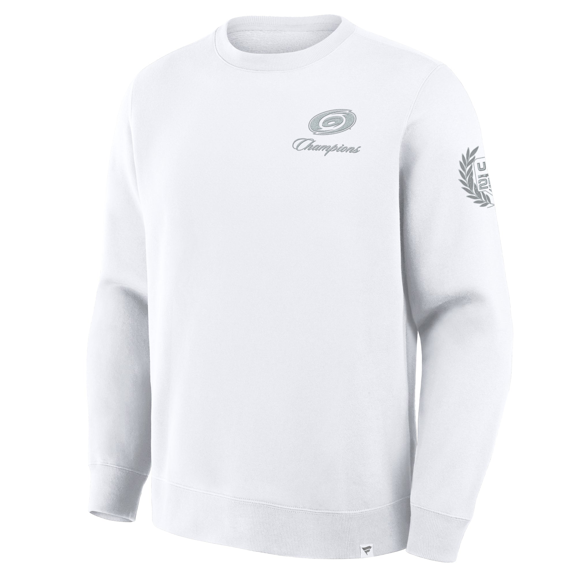 Front: silver Primary logo with "Champions" in script on left chest
