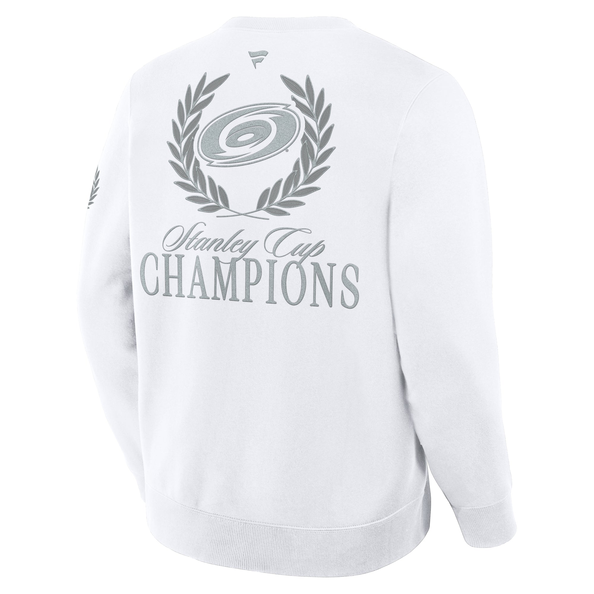 Back: Silver Primary logo with laurels, "Stanley Cup CHAMPIONS" beneath in silver