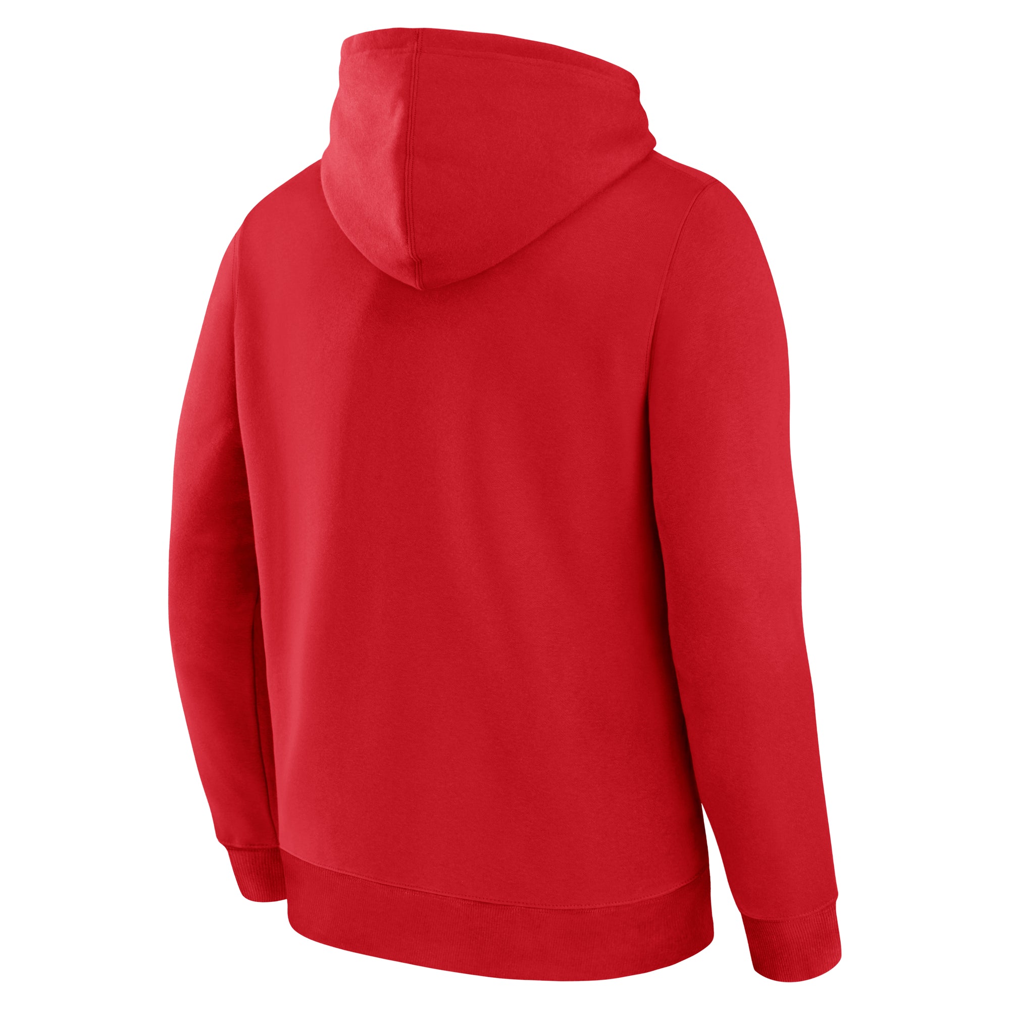 Back: Red hoodie, no design on back