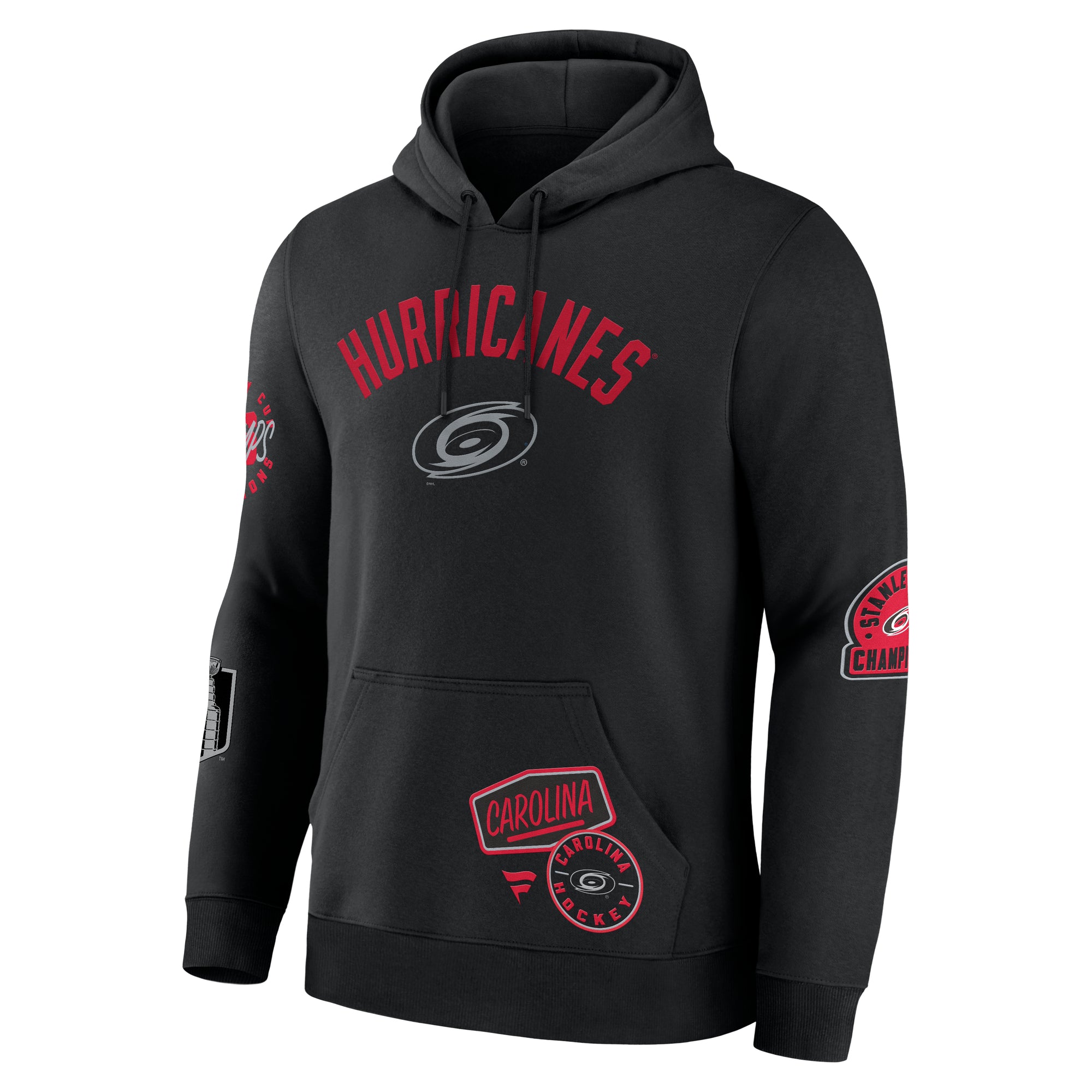 Front: "HURRICANES" in red arched on front with silver Primary logo, elevated artwork on front pocket