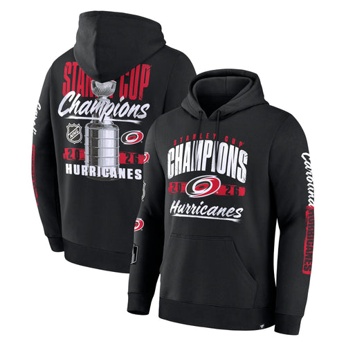 Front/Back: Black hoodie with Stanley Cup Champions artwork on front/back & both sleeves