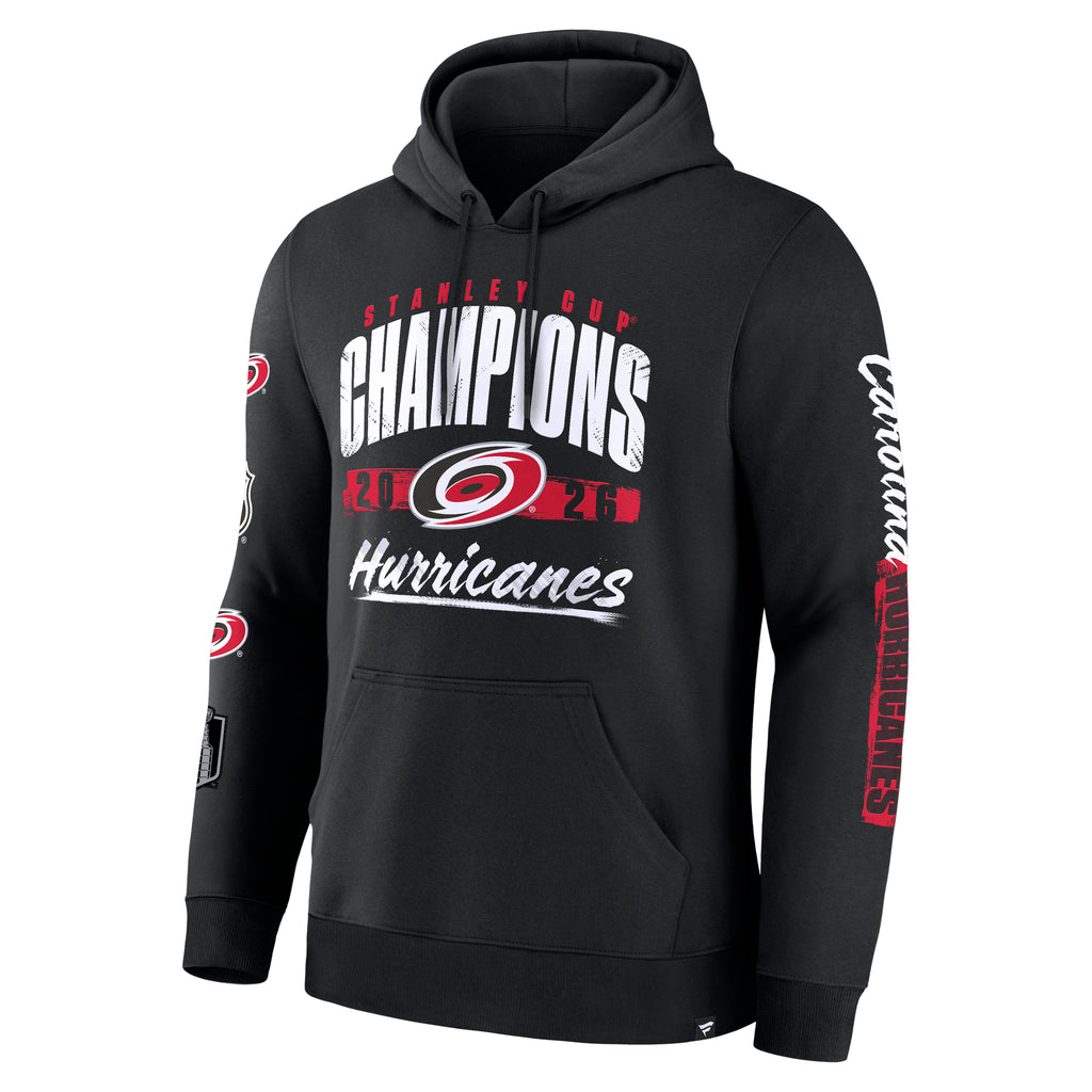 Front: "Stanley Cup Champions Hurricanes 2026" with Primary logo on front, artwork on sleeves