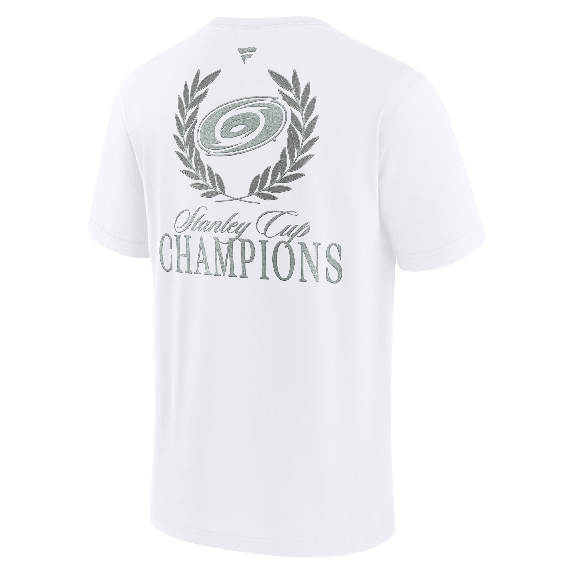 Back: Silver Primary logo with laurels, "Stanley Cup CHAMPIONS" beneath in silver