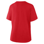 Back: Red tee, no design on back
