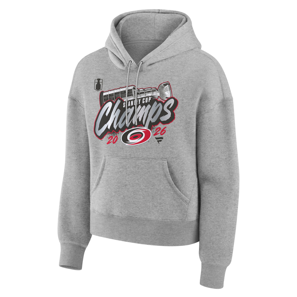 Front: "Stanley Cup Champs" in gray with Stanley Cup behind, "2026" in red with Primary logo