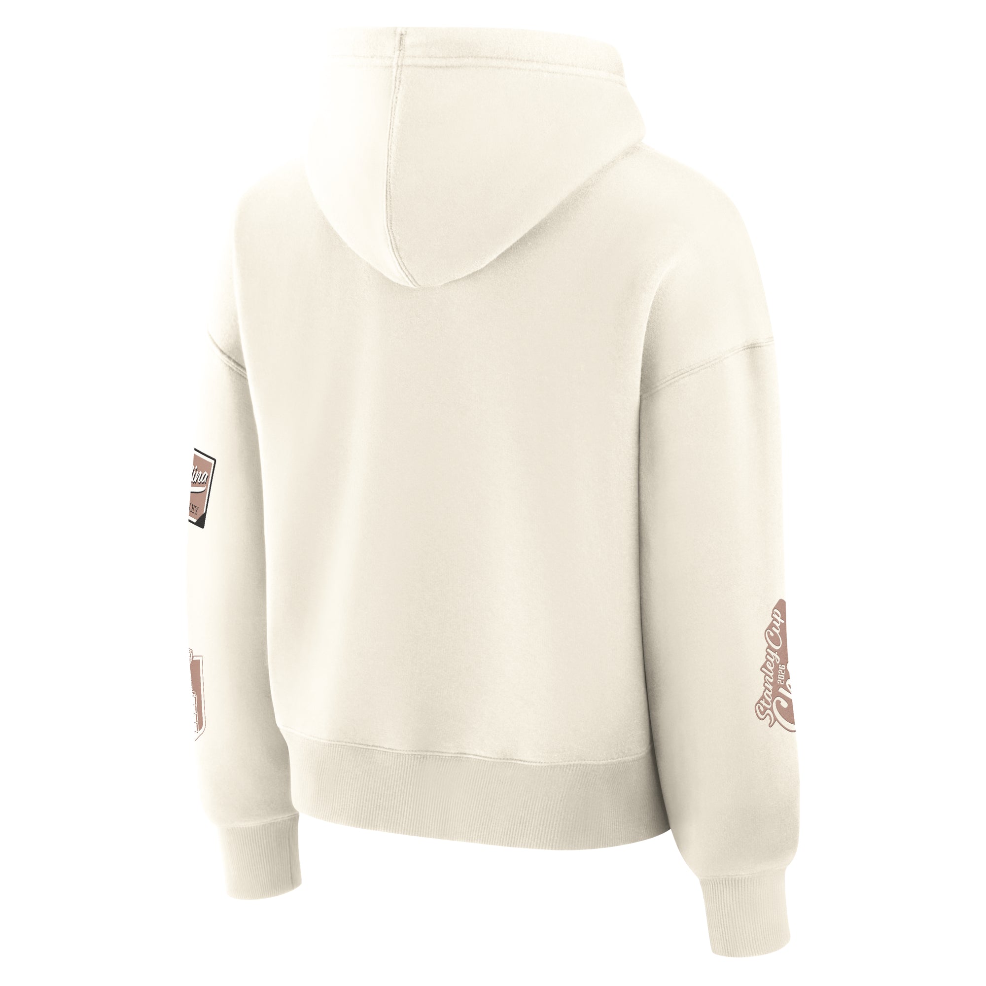 Back: Cream hoodie, no art on back of hoodie
