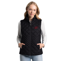 Front: Black quilted full-zip vest, Tonal Primary logo on left chest