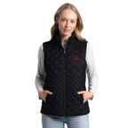 Front: Black quilted full-zip vest, Tonal Primary logo on left chest