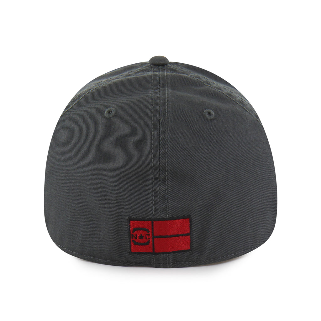Back: Fitted hat, Red NC Flag logo on back