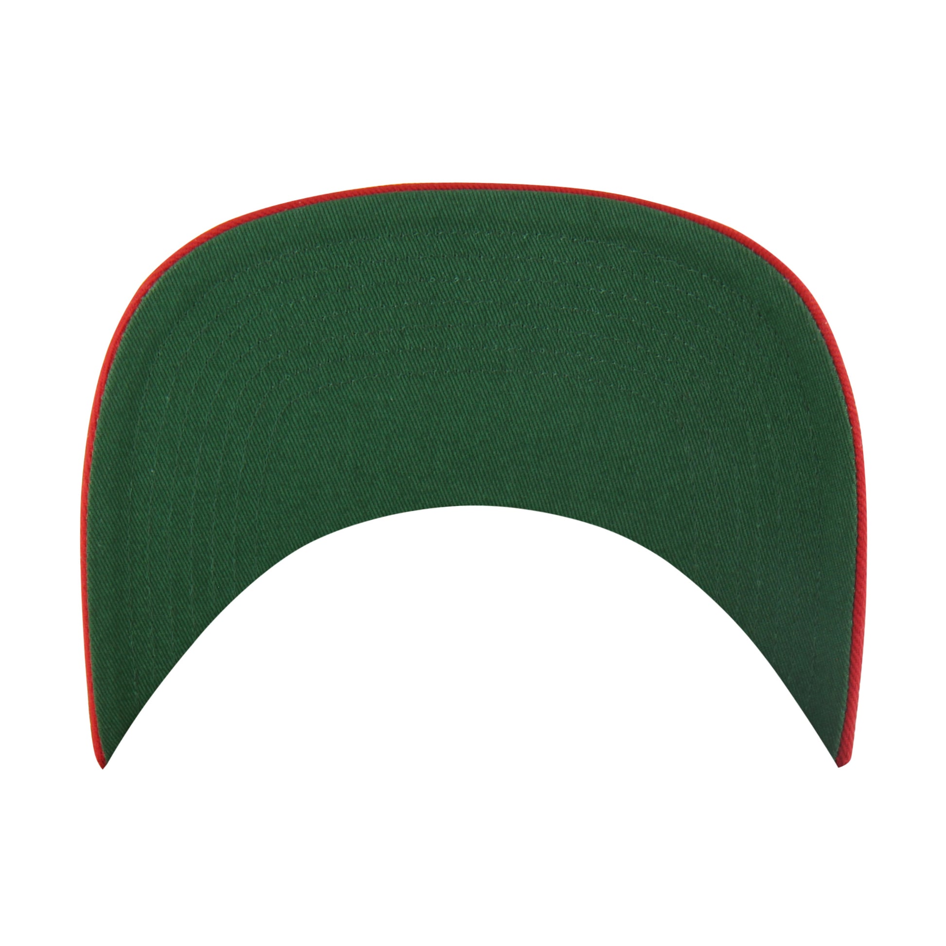 Under: Green underbrim with red trim