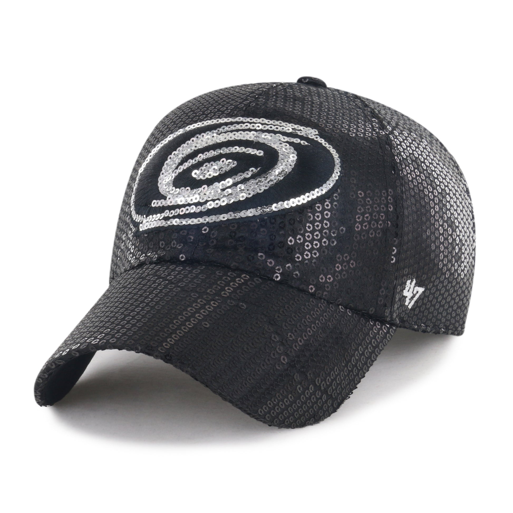 Front: Black sequin hat, silver/black sequin Primary logo on front, 47 logo on left