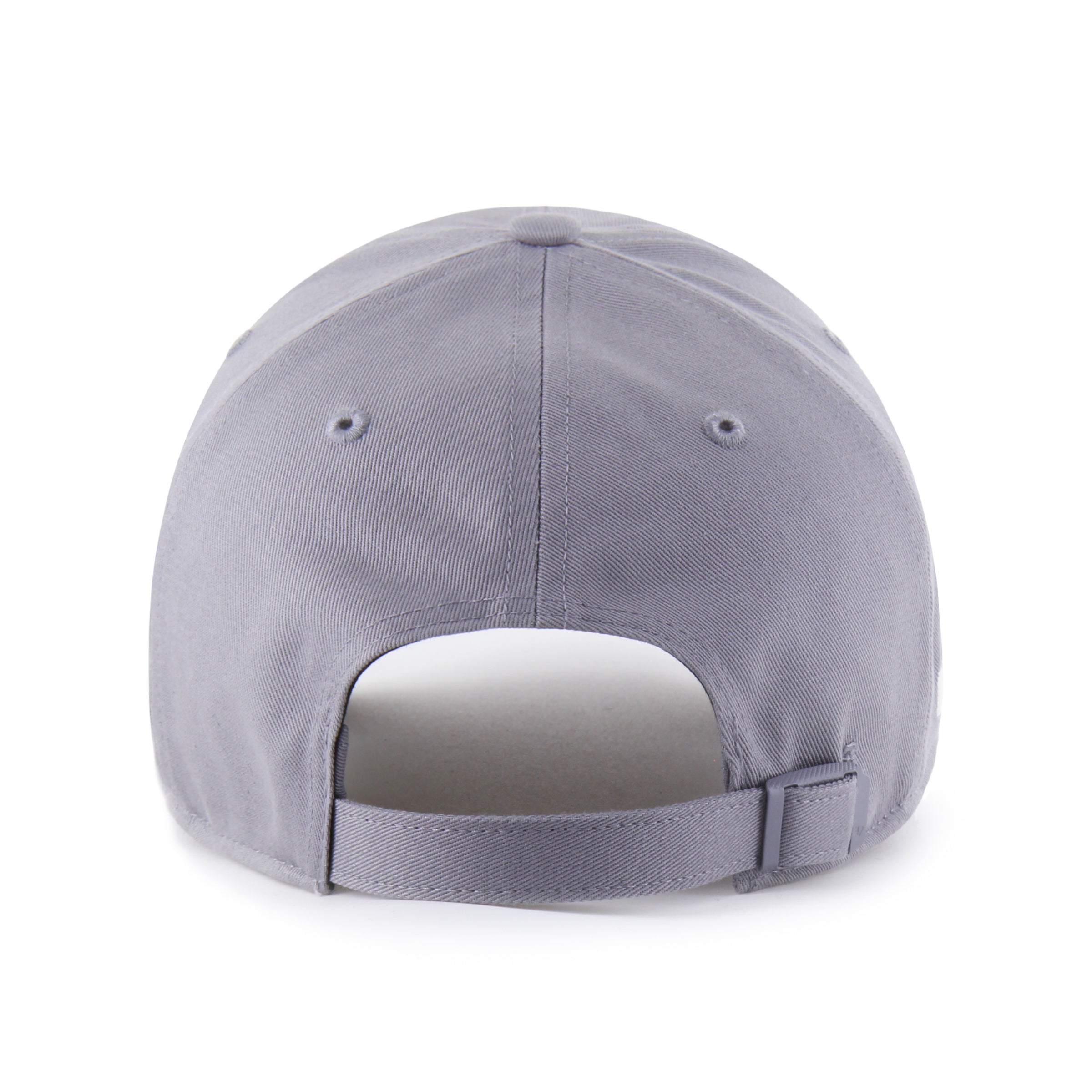 Back: Gray hat with gray adjustable strap and gray clasp