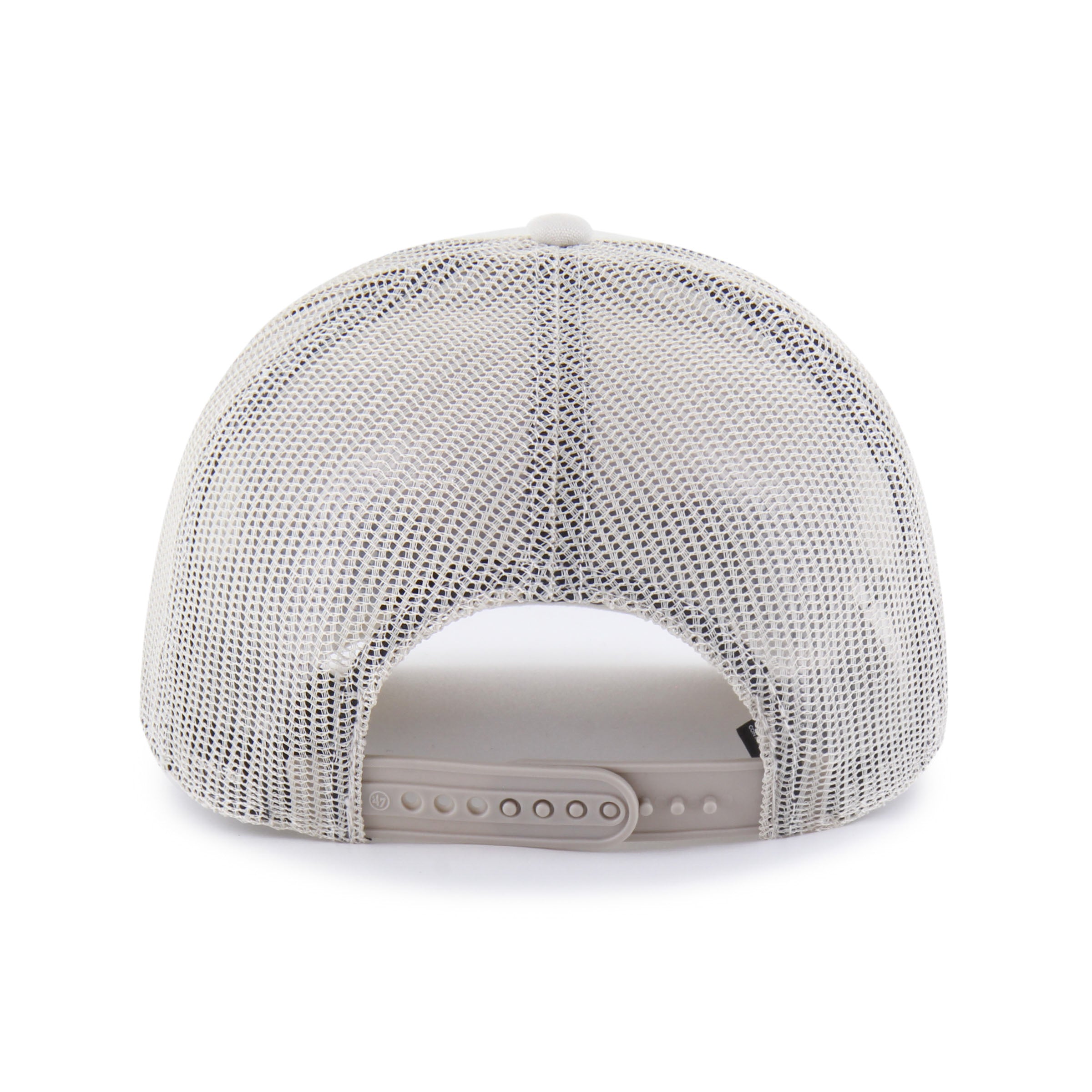 Back: Gray meshback, tan snapback straps