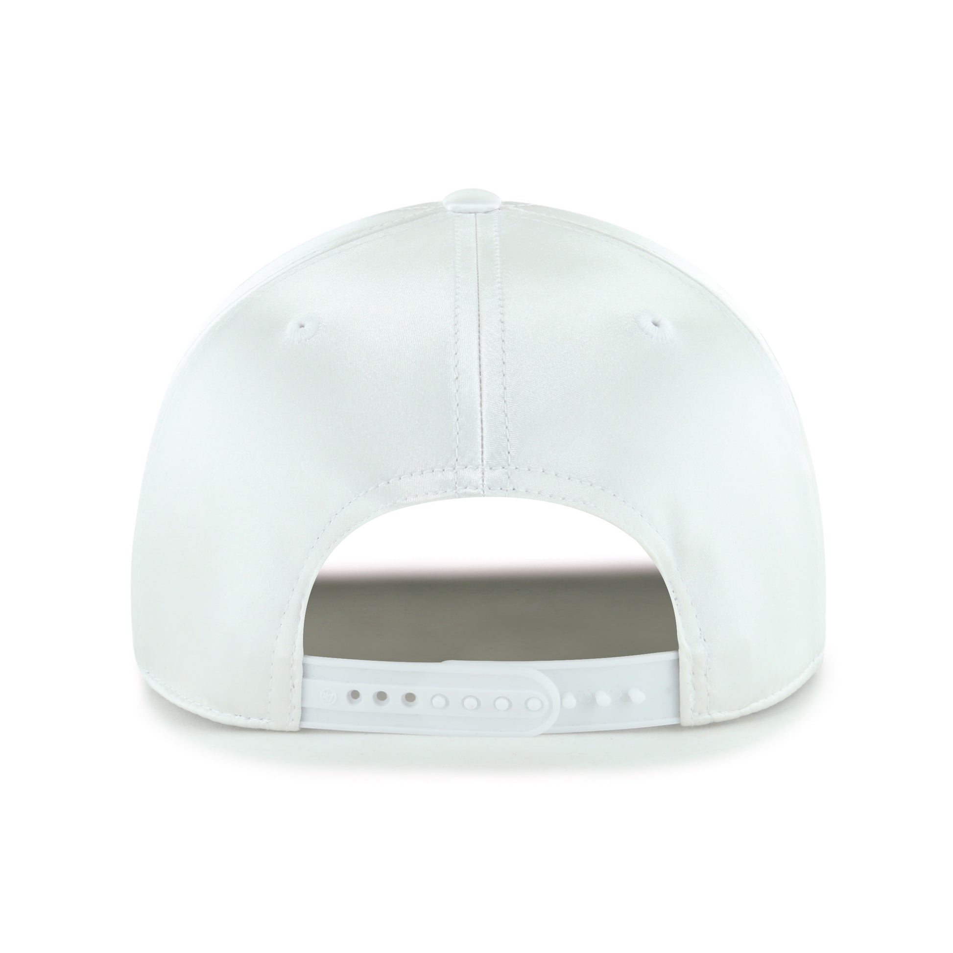 Back: White hat with white snapback straps